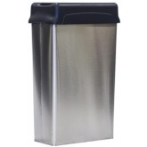 WITT Rectangular Stainless Steel Waste Receptacle with Drop Top Lid - 22 gallon
